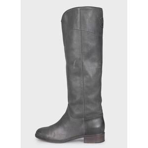 Chanel Grey Leather Knee-High Boots - Size 39.5